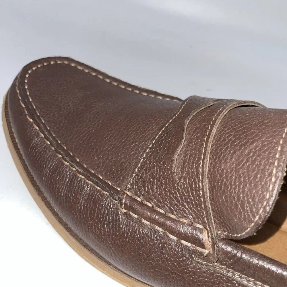 Donald Pliners Men's Brown Pebble Grain Penny loafers size 10‎
